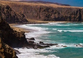 Playa del Viejo Rey, en la zona de barlovento del municipio de Pájara.