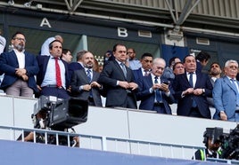 Palco del Málaga en el último partido celebrado en La Rosaleda.