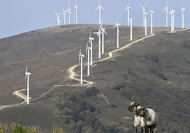 Vista del parque eólico de Elgea, el primero de Euskadi.