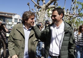 El secretario general del PSE, Eneko Andueza, y el lehendakari Imanol Pradales, durante la campaña.