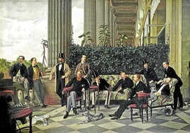 En 'El Círculo de la Rue Royale' (1866), de James Tissot, aparece el crítico de arte Charles Haas, uno de los amigos y amores de Proust.