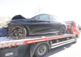 Uno de los coches accidentados.
