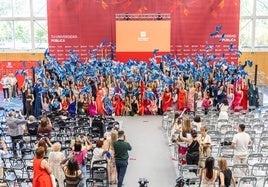 Graduación de la facultad de Letras de la pasada promoción.