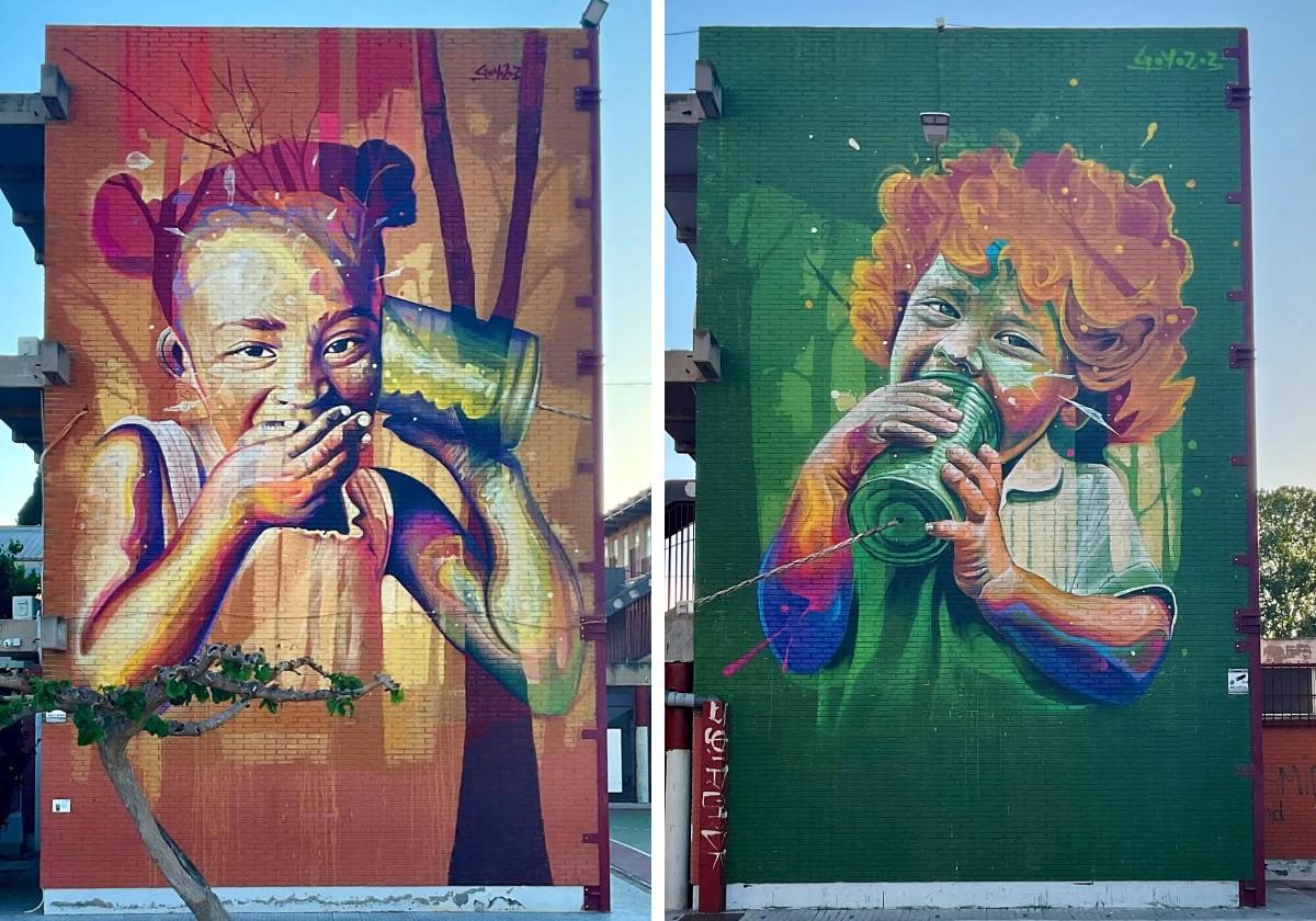 El grafiti en un colegio de Murcia que ha sorprendido como uno de los mejores del mundo