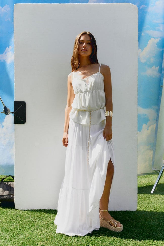 Falda blanca boho.