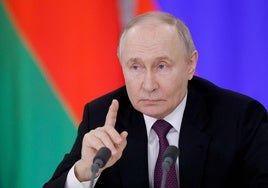 Vladímir Putin durante la rueda de prensa que ha dado hoy.