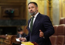Santiago Abascal, líder de Vox, en el Congreso