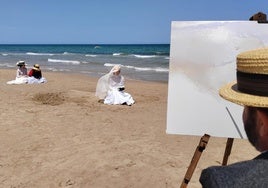 Recreación de 'Instantánea de Biarritz' de Sorolla.