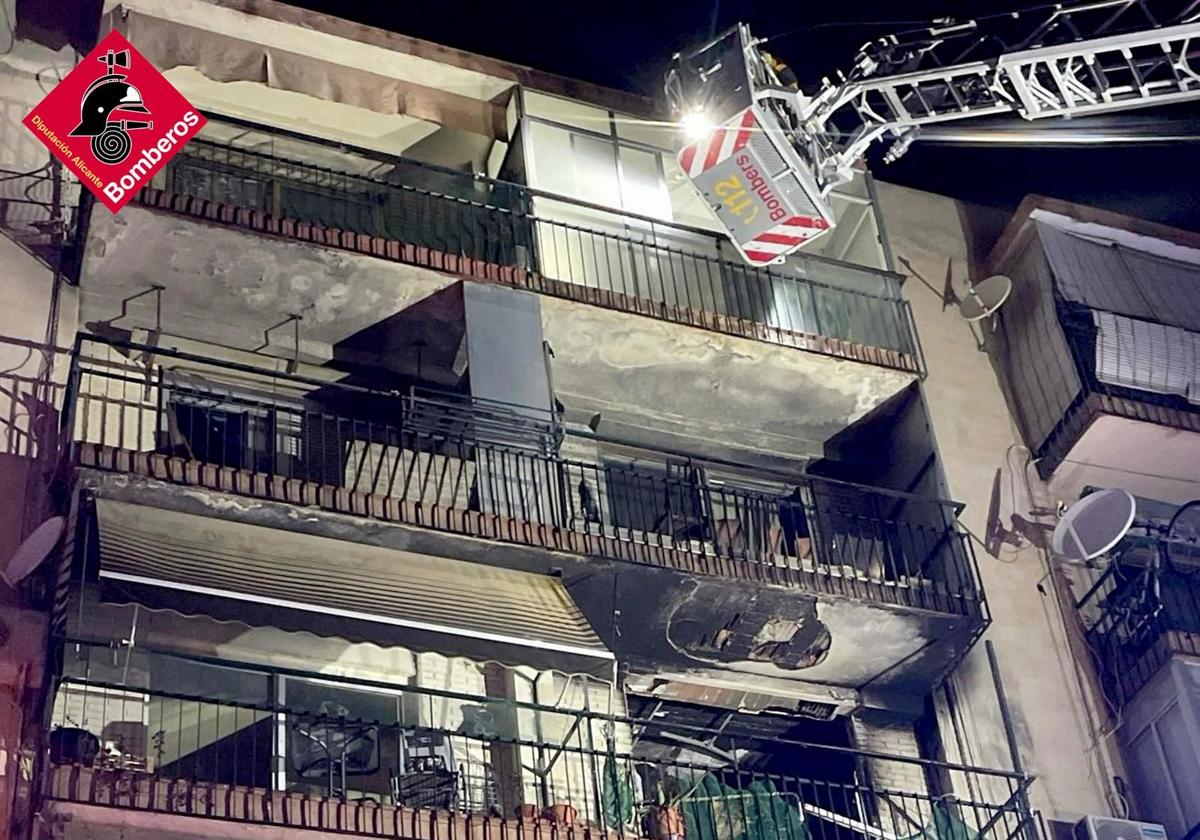 Incendio del bloque de viviendas.